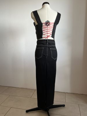 Schnrtop und Jeansrock von Lilli Saeid hinten